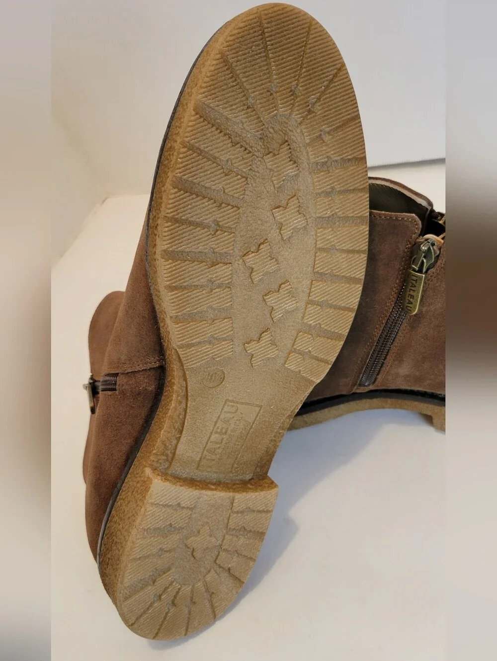 ITALEAU Foliana Waterproof Suede Ankle Boots Velour Nut EU 40.5 US 10 NIB Italy